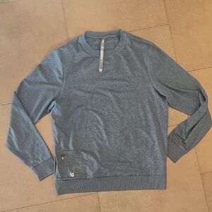 Vuori Men's Heathered Blue Crewneck Sweater
